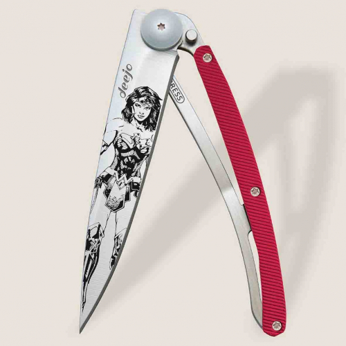 Couteau de Poche Deejo Aluminium Rouge / Wonder Woman