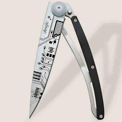 Couteau de Poche Deejo Eb�ne / Circuit Imprim�