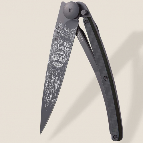 Couteau de Poche Deejo Fibre de carbone / Lion