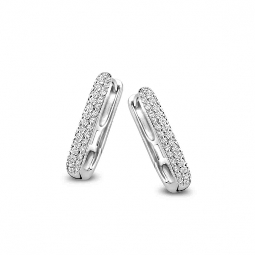 Cr�oles carr�es en argent et Oxydes 20x10m- Naiomy