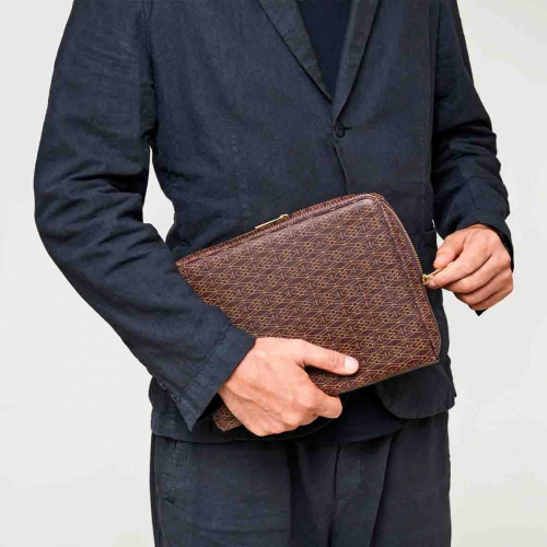 Etui de rangement iPad Wolf 1834 - Signature - Marron