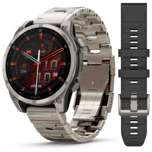 Garmin Fenix 8  47 mm, AMOLED  Sapphire, Titanium avec bracelet Titane pur