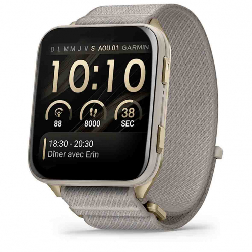 Garmin venu X1  bo�tier  titane - Bracelet nylon lin