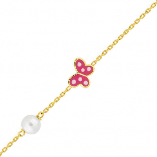 Bracelet b�b� Papillon et Perle