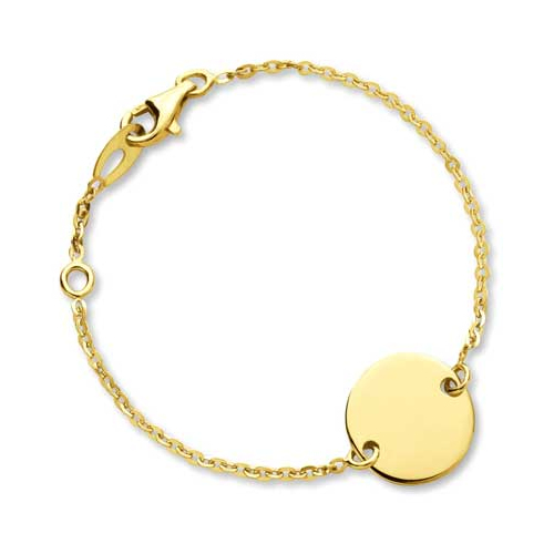 Gourmette b�b� plaque ronde Augis 