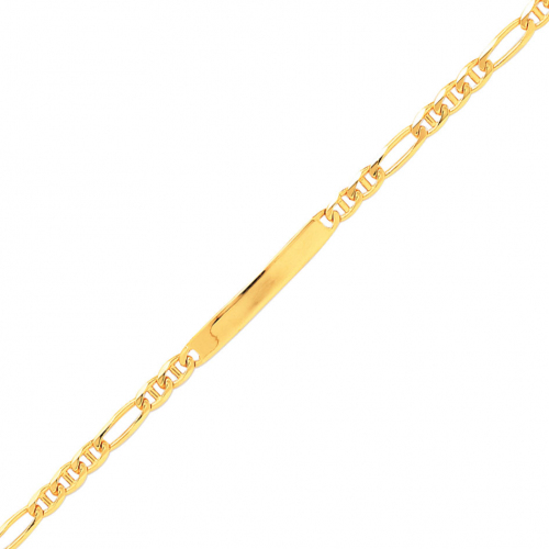 Gourmette homme or jaune maille marine alternée 4mm