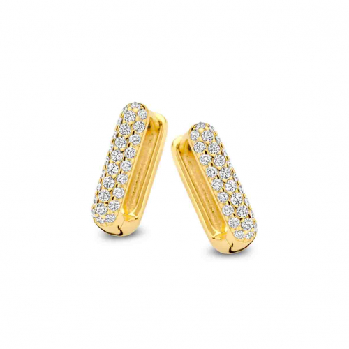 Cr�oles carr�es plaqu�es argent jaune or + OZ 14*8mm-Naiomy