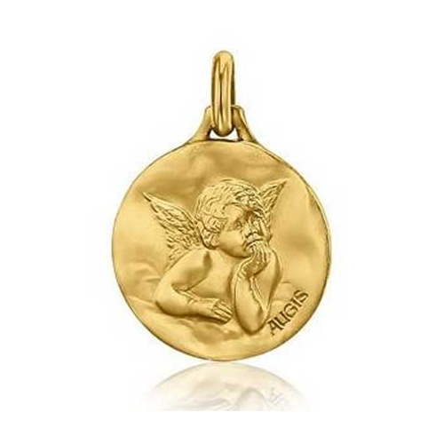 Mdaille Ange de raphal Augis patine main