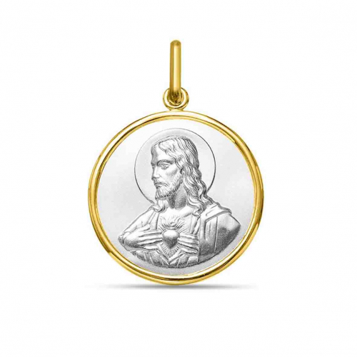 M�daille Christ et Vierge Scapulaire