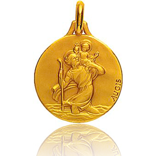 M�daille Saint Christophe Augis patine main