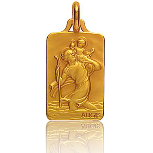 Médaille Saint Christophe Augis patine main