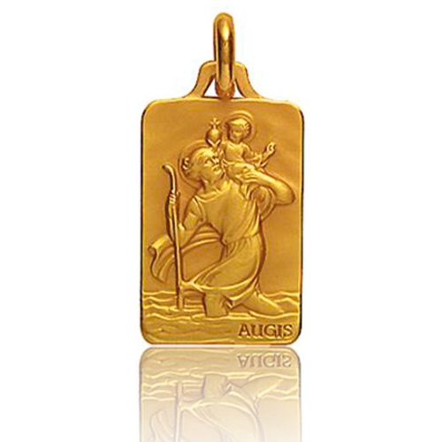 M�daille Saint Christophe Augis patine main