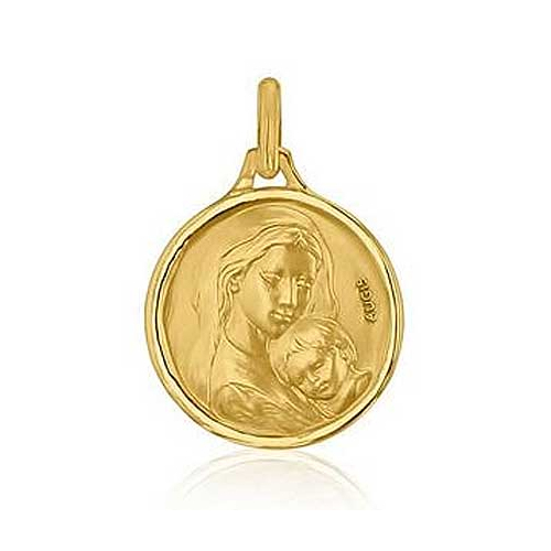 M�daille Vierge � l'Enfant Augis Patine main