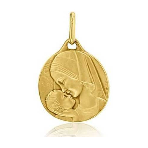 M�daille Vierge � l'Enfant Augis Patine main