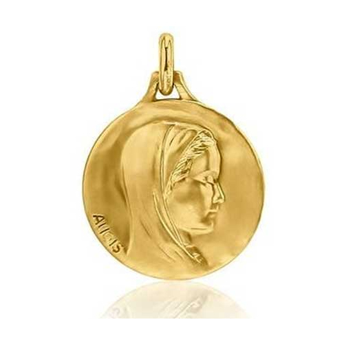 M�daille Vierge au voile Augis patine main