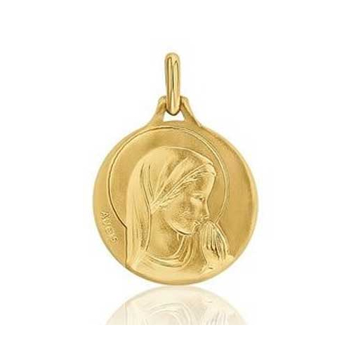 Mdaille Vierge Priante Augis patine main
