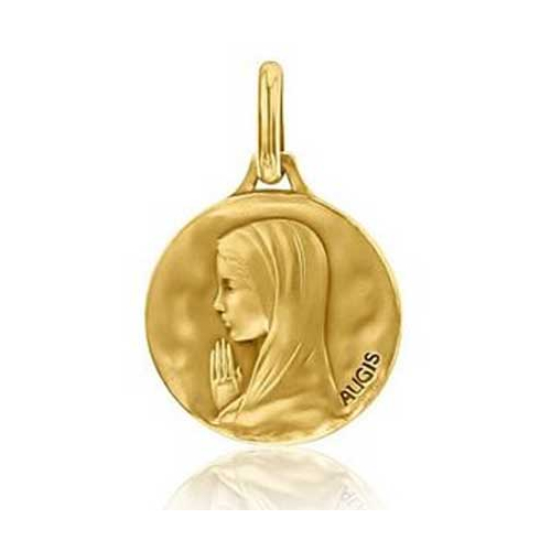 M�daille Vierge Priante Augis patine main