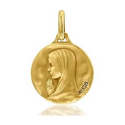 Mdaille Vierge Priante Augis patine main