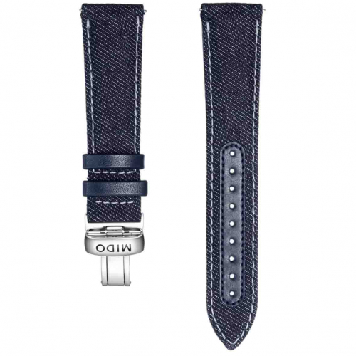 Bracelet tissu bleu 21mm