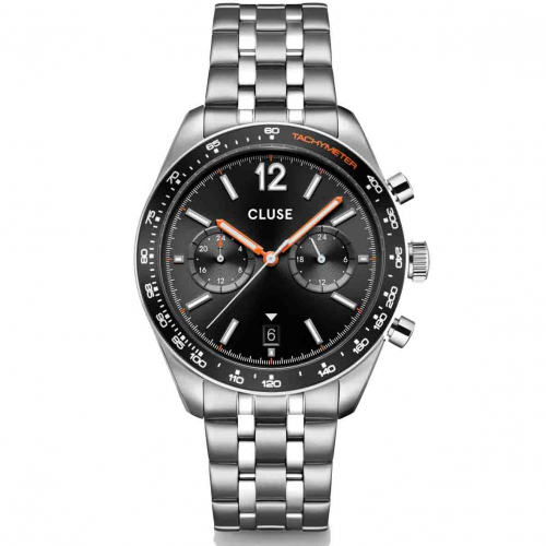 Montre Cluse Aravis Dual Timer Steel, Black, Silver Colour 