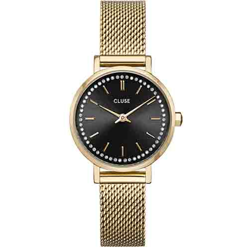 Montre Cluse Boho Chic Petite Crystals Mesh Grey, Gold Colour