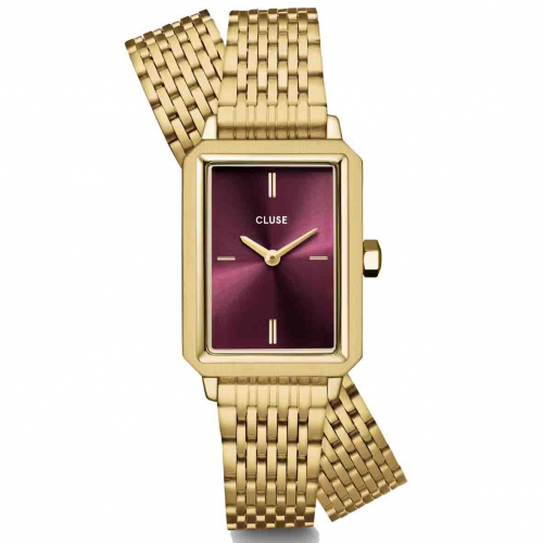 Montre Cluse Fluette Double Steel - Wine - Gold Colour 