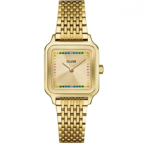 Montre Cluse Gracieuse Petite Watch Steel - Rainbow stones - Gold Colour 