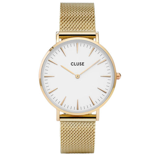 Montre Cluse La Boh�me Mesh Gold/White 