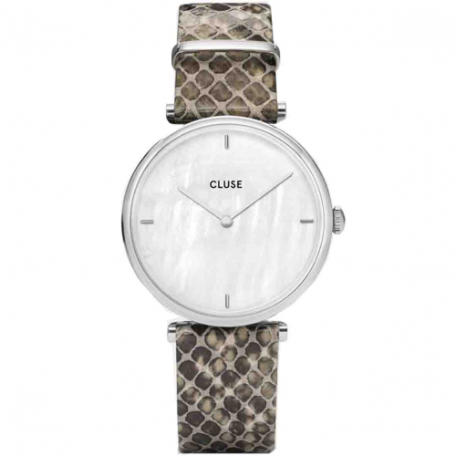 Montre Cluse Triomphe Leather Grey Python, Silver Colour