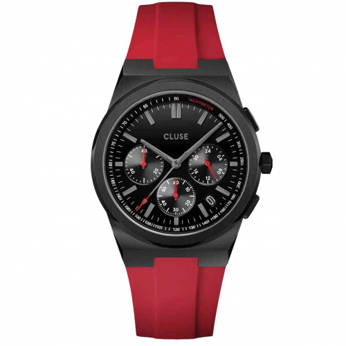 Montre Cluse Vigoureux Chrono Silicone Red, Black Colour