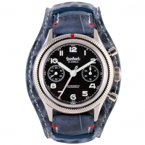Montre Hanhart 417 ES - 39mm - Steve Mc. Croco bleu