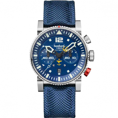 Montre Hanhart Primus Fly Navy Steel MFG3