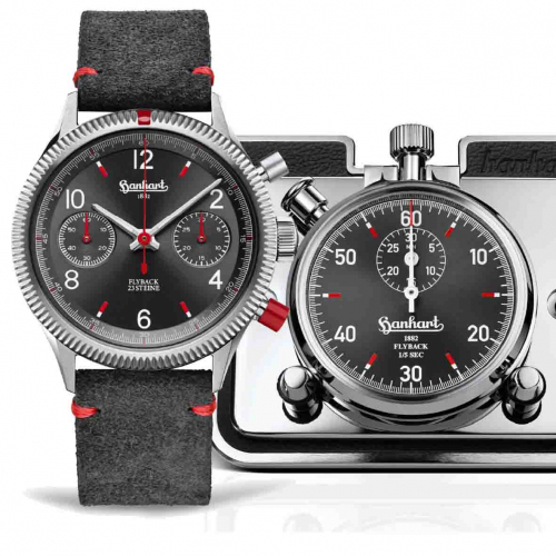 Montre Hanhart Red X Grey: Two Flyback Twin Sets