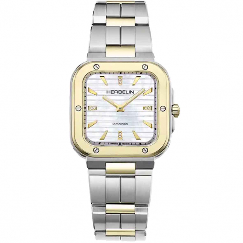Montre Herbelin Cap Camarat Square nacre et diamants