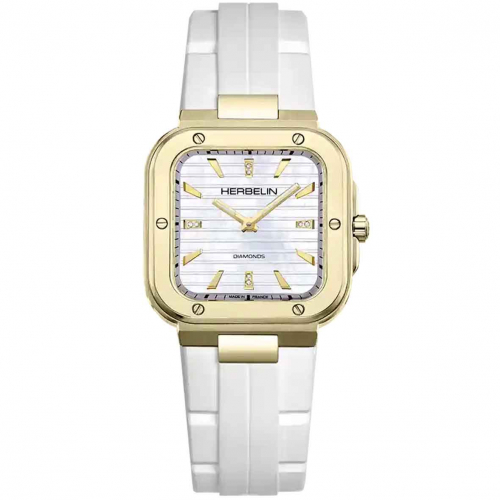 Montre Herbelin Cap Camarat Square nacre et diamants