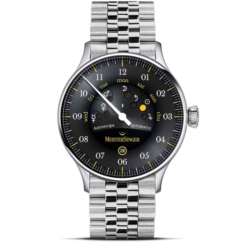Montre MeisterSinger Astroscope Noir-Jaune