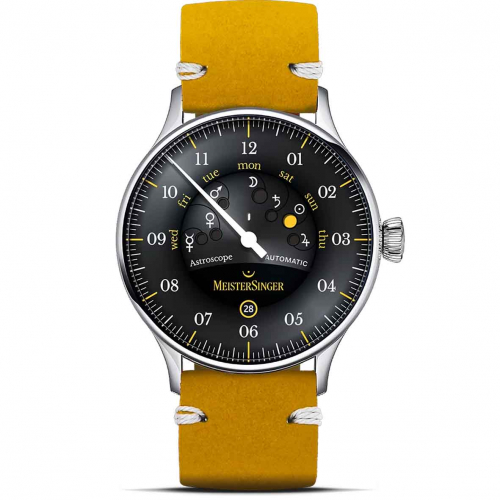 Montre MeisterSinger Astroscope Noir-Jaune