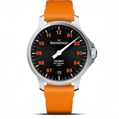 Montre MeisterSinger Unomat - Noir avec Orange