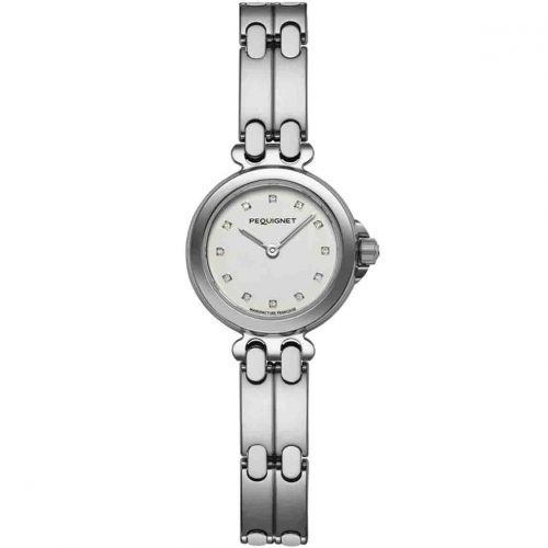Montre Pequignet Moorea - Cadran Blanc avec Index Diamants