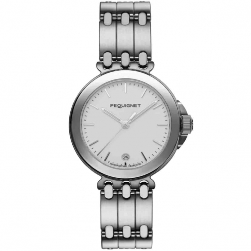 Montre Pequignet Moorea - Cadran Blanc & Bracelet 3 rangs