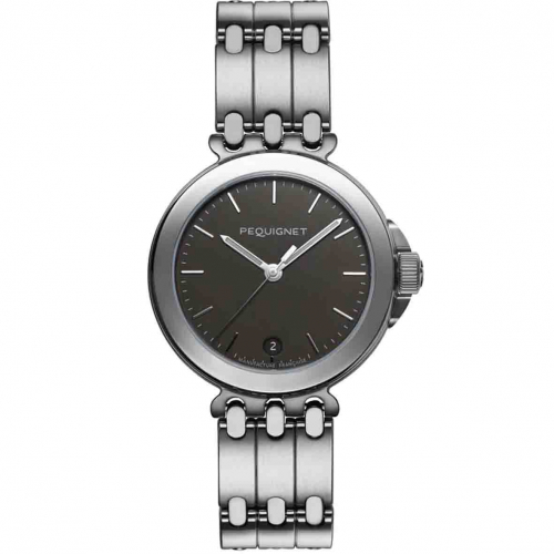 Montre Pequignet Moorea - Cadran Gris & Bracelet 3 rangs