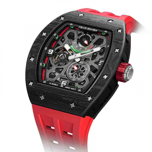 Montre Tsar Bomba - Elemental Series  - Automatique - Fibre de Carbonne Rouge