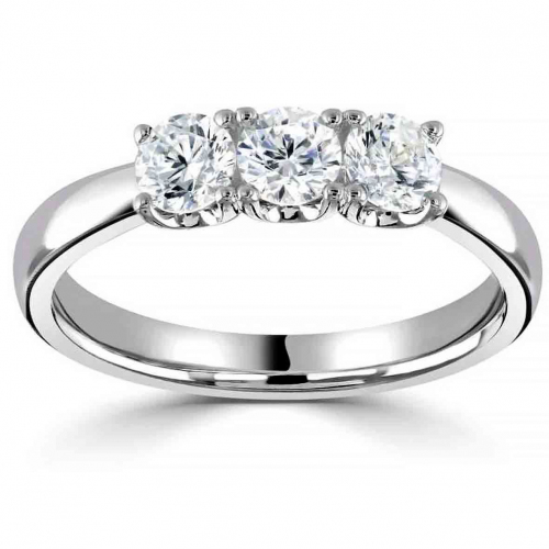 Monture bague or et diamant trilogie