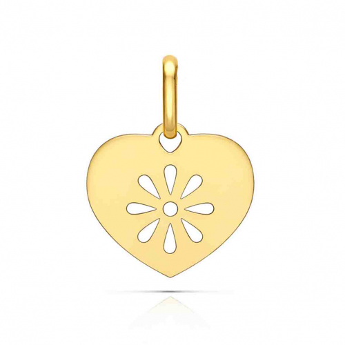 Pendentif Coeur avec Fleur