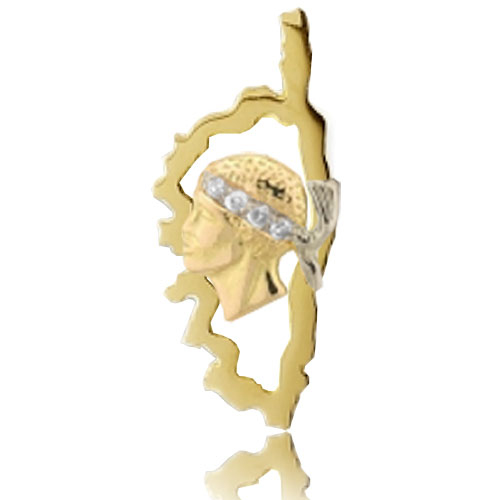 Pendentif Corse t�te de Maure sertie de diamants