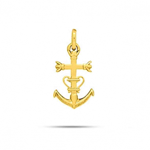 Pendentif croix camarguaise en or jaune