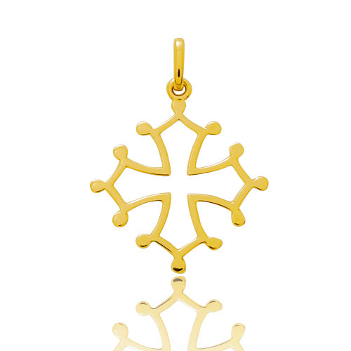 Pendentif croix catalane en or jaune