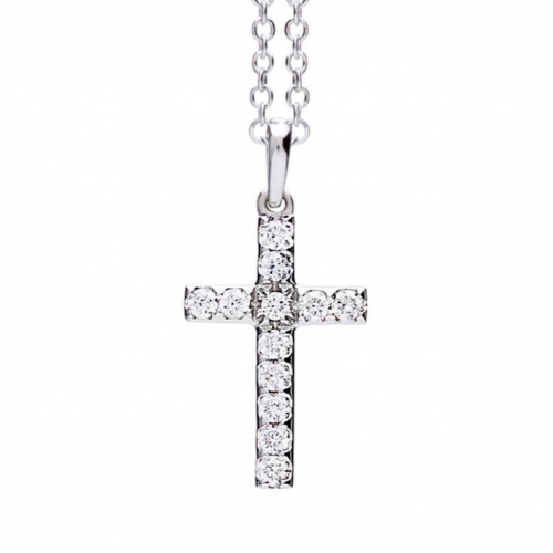 Pendentif croix diamants One More