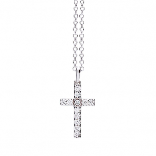 Pendentif croix diamants One More