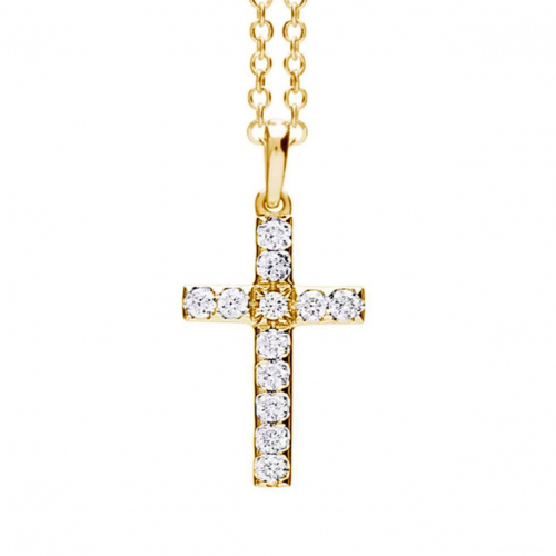 Pendentif croix diamants One More